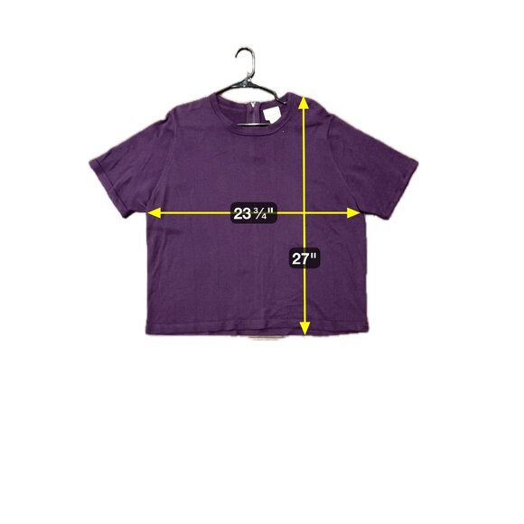 Napa Valley Short Sleeve Knit Top Purple Plus Sz 2X Zip Back Cotton Acrylic - Picture 9 of 9